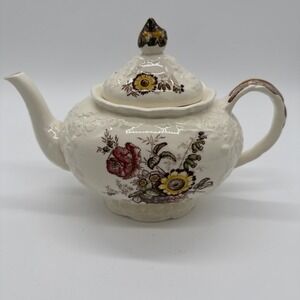 Masons Friarswood ironstone embossed coffee pot teapot